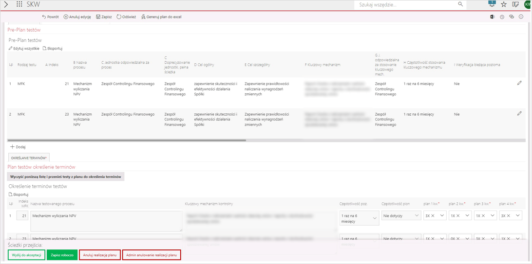 System kontroli wewnętrznej SKW w WEBCON BPS