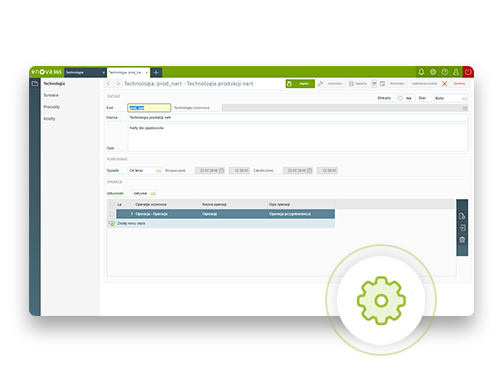 erp enova365 i Produkcja seryjna oparta na technologii wyrobu gotowego